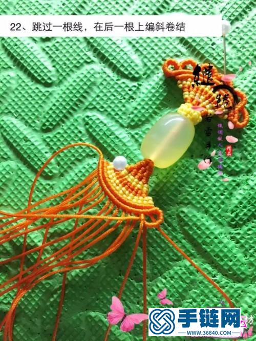 编绳粉嫩嫩糖果桶珠项链的详细制作图解
