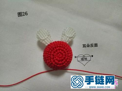 用绳编戴帽子乖乖兔的详细编制图解