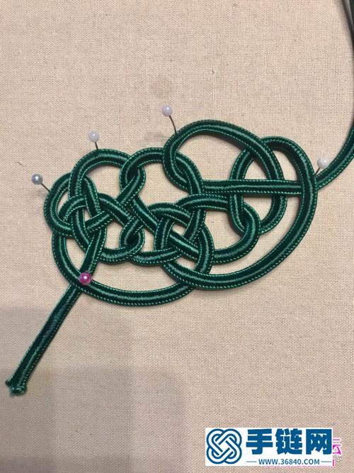 扁线绳编金钱结杯垫的详细编制教程