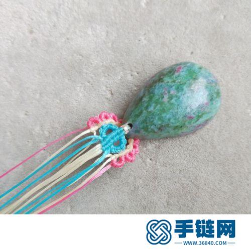 中国结扁蜡绿松石项链吊坠的详细制作图解