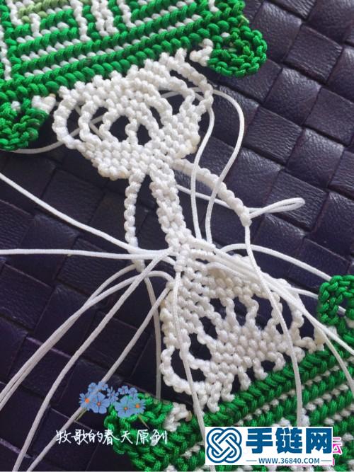 绳编拼色嫩绿双面荷包挂饰的详细制作图解