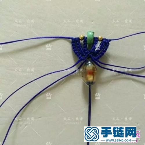 玉线绳编挂珠耳环的编制图解
