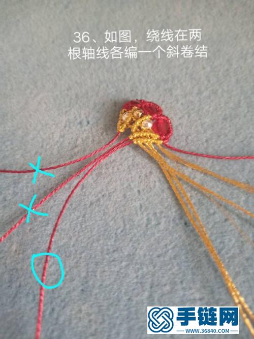 金线金银珠蝴蝶耳环的详细制作教程