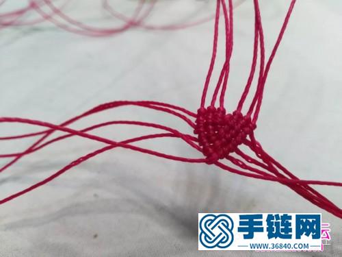 编绳心花怒放玛瑙扣吊坠的详细编制图解