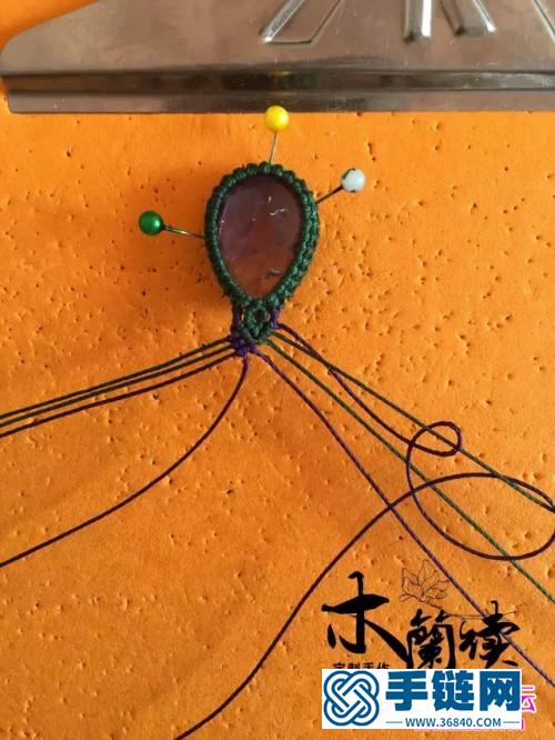 绳编浅夏紫晶包石手链的详细制作图解