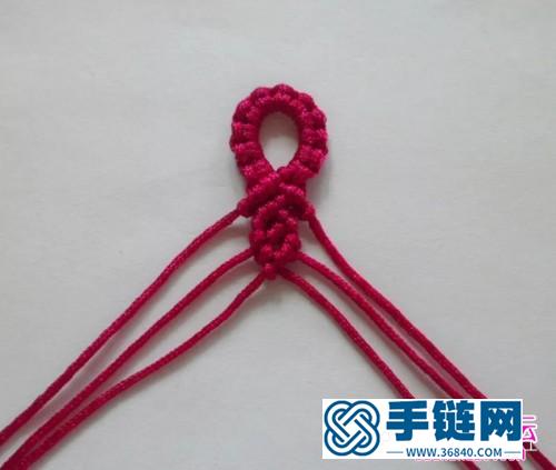 斜卷结加珠手链的编法