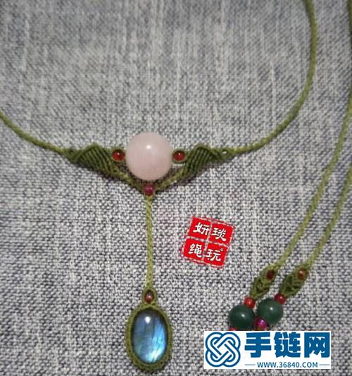 中国结绳编翱翔天使项链的制作图解