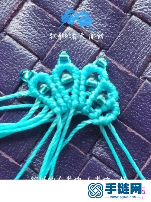 蜡线编织米珠耳环的详细制作图解