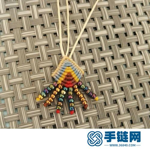 中国结扁蜡民族风串珠耳坠的编制方法