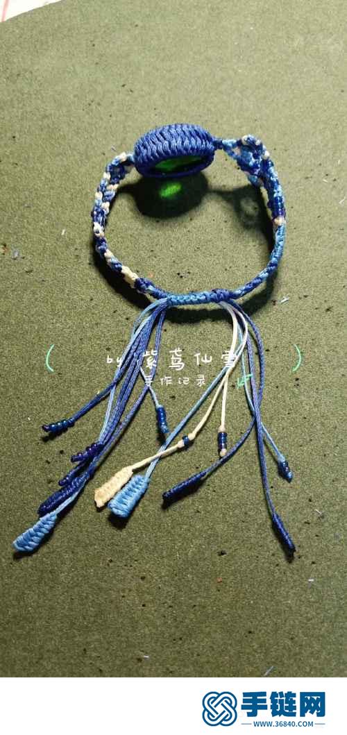 小清新蓝颜包石手绳的详细编制方法