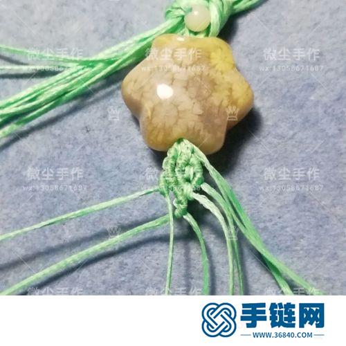 蜡线绳编珊瑚玉银珠手绳的详细编制方法