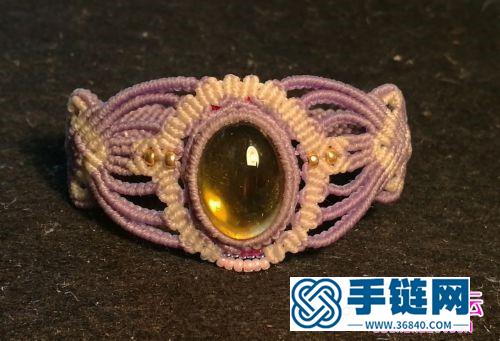 编绳包石太阳花手链的详细制作图解