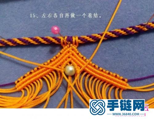 绳编印度风挂珠项链的详细编制图解