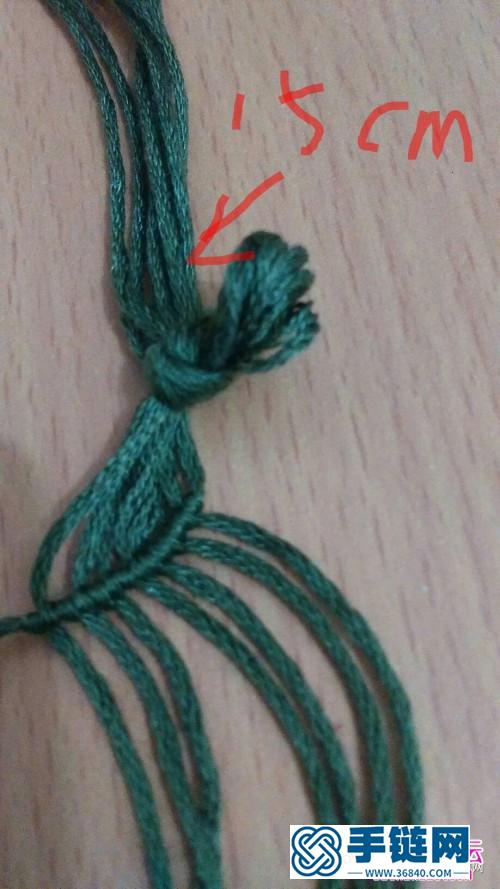 绳编镶珠斜卷结手链的详细制作步骤图