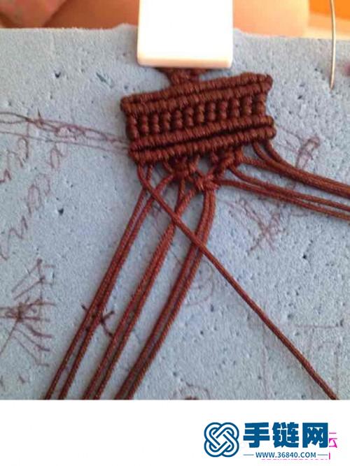 绳编欧美复古风斜卷结macrame手镯的制作图解