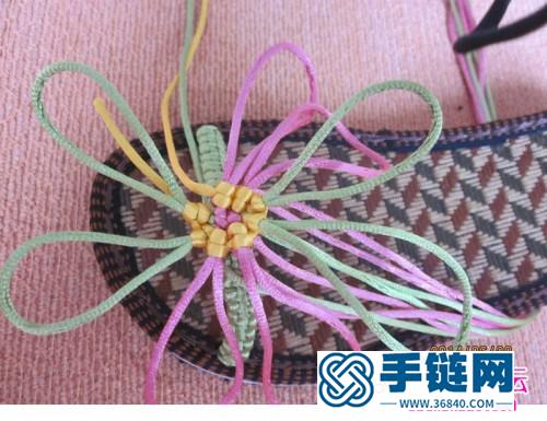 绳编中国结蝴蝶、花朵凉拖的详细编制教程