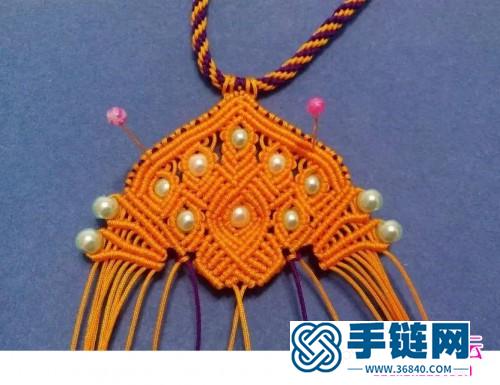 绳编印度风挂珠项链的详细编制图解