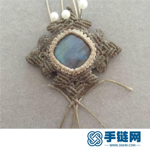 中国结蜡线包天然石项链吊坠的详细编制方法