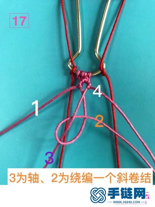 绳编超细红绳转运珠珠链手链的详细编制图解