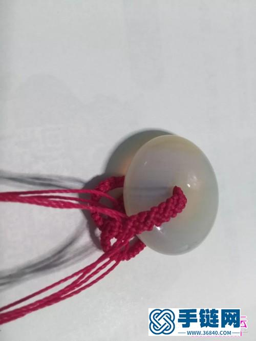编绳心花怒放玛瑙扣吊坠的详细编制图解