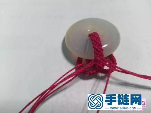 编绳心花怒放玛瑙扣吊坠的详细编制图解