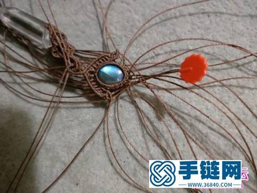 绳编水晶珠包石项链的详细编制教程