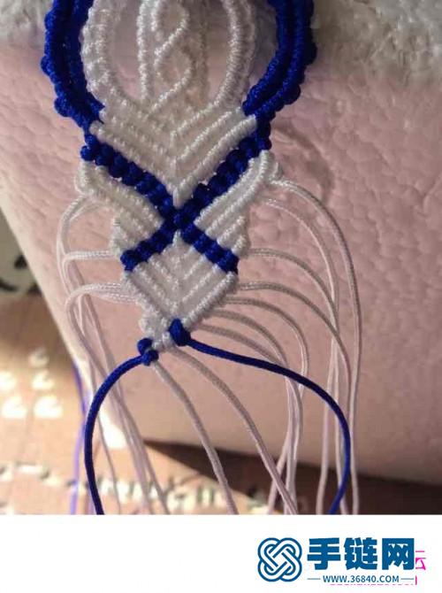 玉线绳编青花瓷串珠手镯的详细制作图解