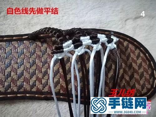 中国结男款竖线拖鞋的编制教程