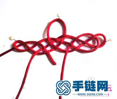 红绳长形祥云结的编织教程