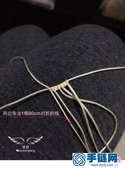 绳编云蝶挂石串珠项链的详细编制图解