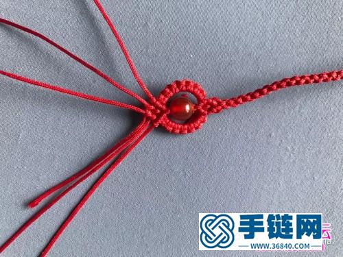 红绳编双鱼戏珠手链的详细编制图解