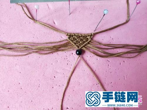 玉线串珠猫头鹰毛衣链的制作步骤图