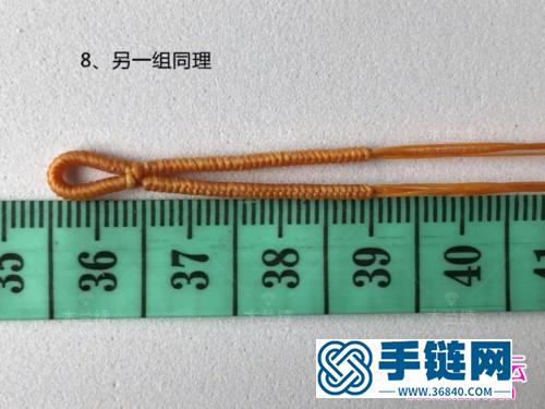 泰蜡线双联结碧玺小花手绳的编织图解