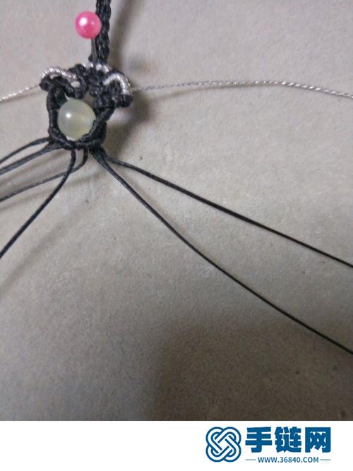 中国结扁蜡线双色串珠尾扣的详细编制方法