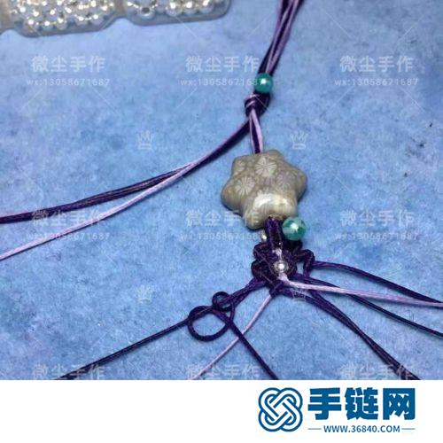 中国结南美扁蜡星星珊瑚玉手绳的详细编制方法