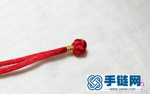 超简单桂花结红绳手链的制作步骤图
