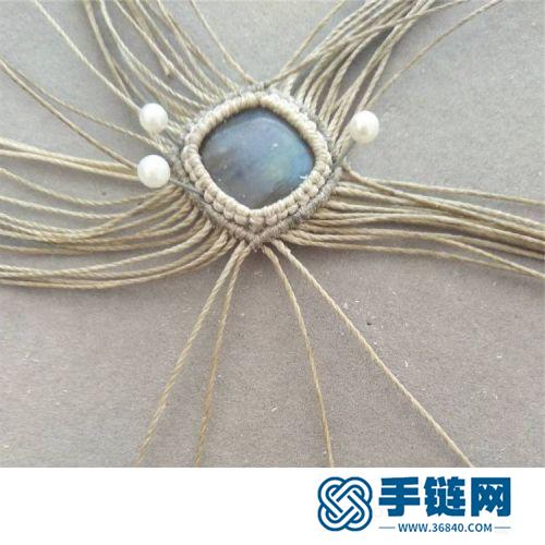 中国结蜡线包天然石项链吊坠的详细编制方法