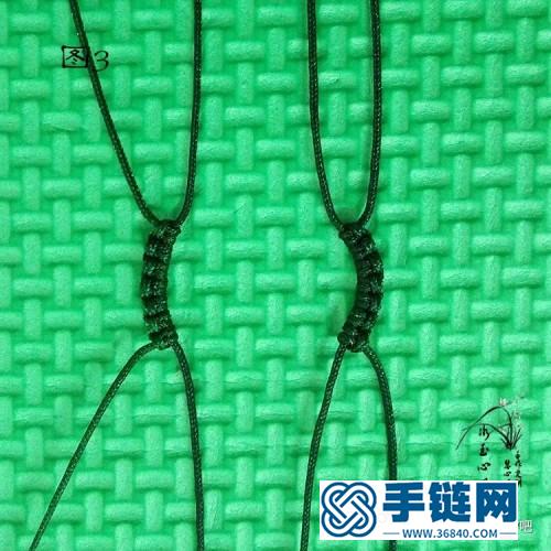 中国结粉晶单珠手链的制作图解