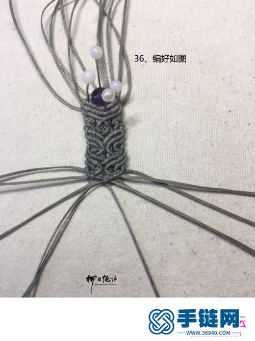 扁蜡复古紫水晶圆珠宽戒指的详细制作图解