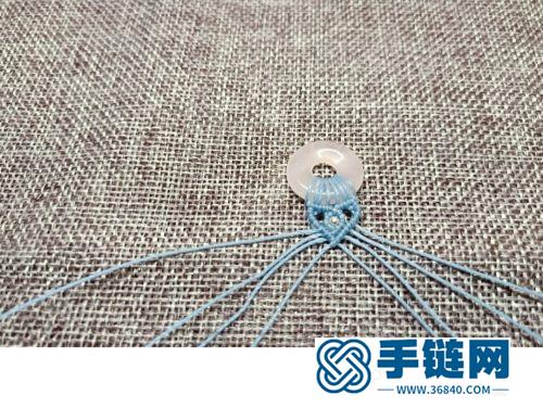 中国结蜡线平安扣手绳的详细制作图解