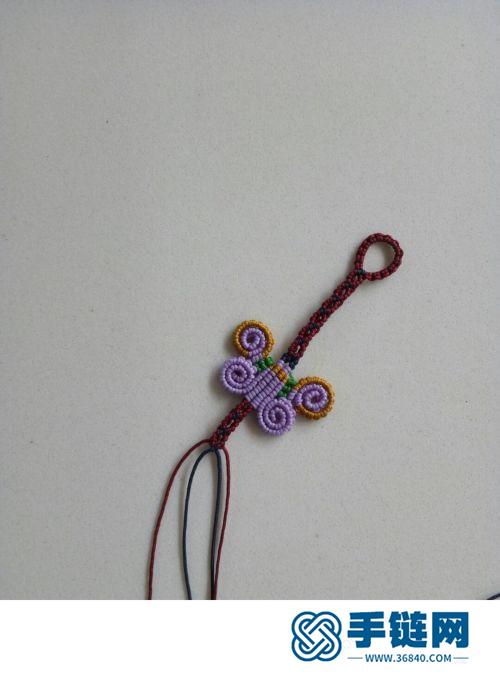 中国结玉线双色蝴蝶卷的缝制方法