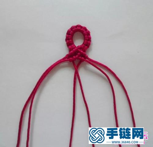 斜卷结加珠手链的编法