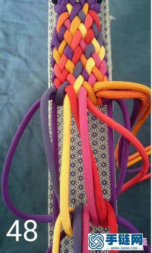 彩虹伞绳手链的详细编法图解