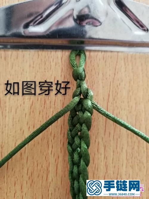 绳编六瓣花八股辫手绳的编制教程