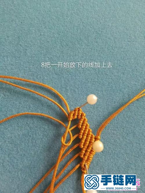 玉线叶子手绳的编织步骤图