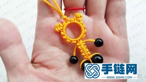 中国结可爱小熊挂件的制作步骤图