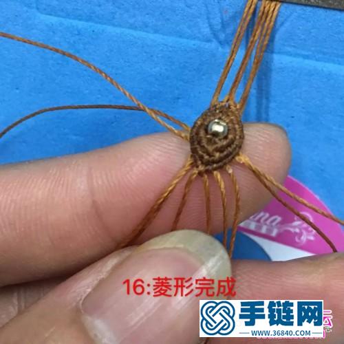 绳编金珠子点点戒指的制作方法