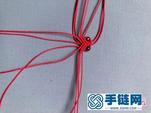 红绳编双鱼戏珠手链的详细编制图解