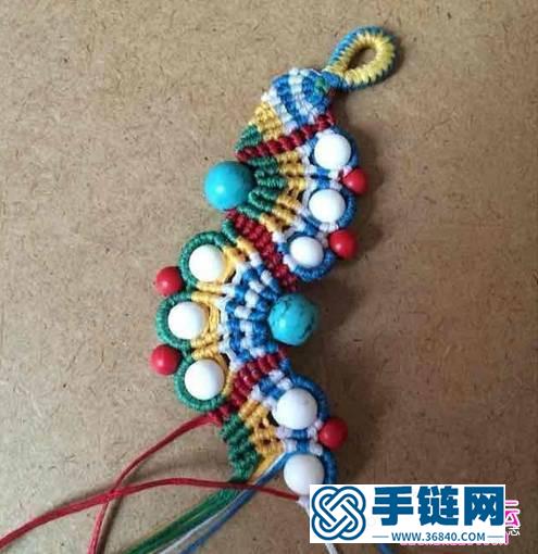 绳和珠子编制五彩手绳的方法