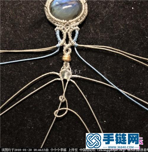 绳编蜡线包水晶石手链的详细编制教程
